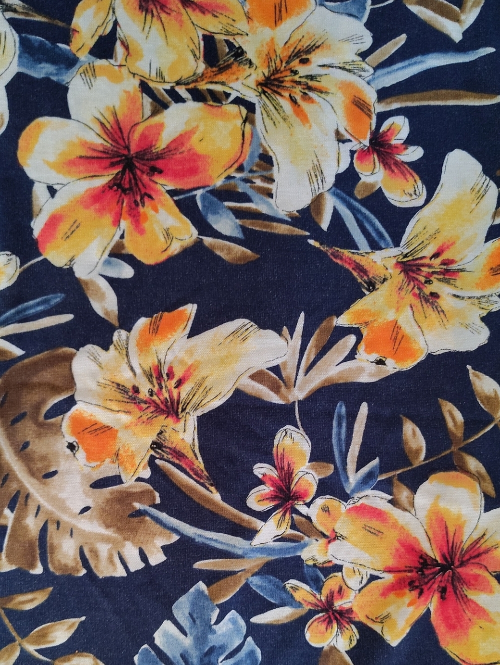 Promises Promises Blue Tropical Print Pull‎ On Palazzo Beach Pants Plus 1X - Picture 2 of 8